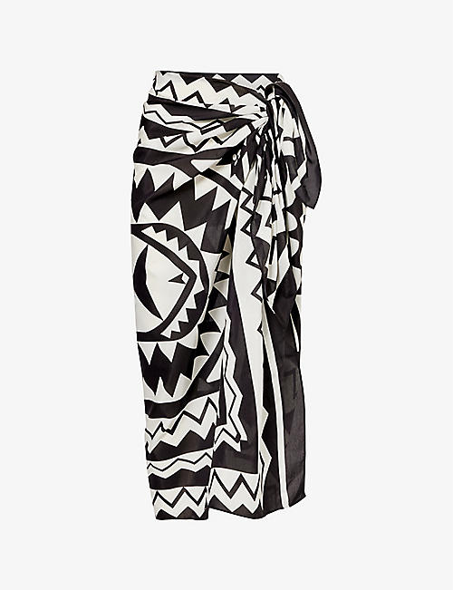 ERES: Magique geometric-pattern cotton and silk-blend sarong
