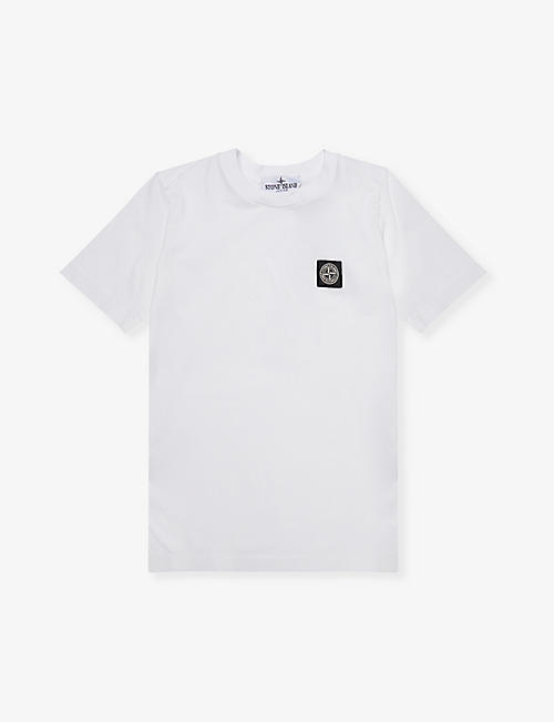 STONE ISLAND: Logo-print short-sleeve cotton-jersey T-shirt 4-14 years