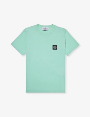 STONE ISLAND: Logo-badge short-sleeve cotton-jersey T-shirt 4-14 years