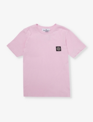 STONE ISLAND: Brand-patch short-sleeve cotton-jersey T-shirt 4-14 years