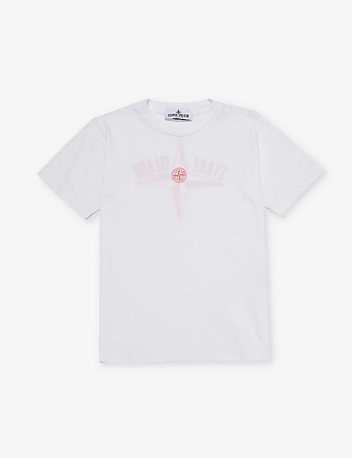 STONE ISLAND: Logo-print cotton-jersey T-shirt 4-8 years