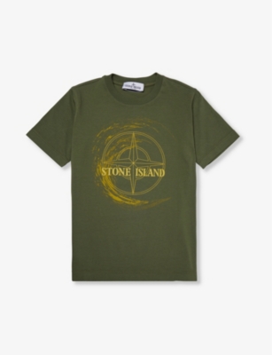 STONE ISLAND: Wave graphic-print short-sleeve cotton-jersey T-shirt 4-14 years