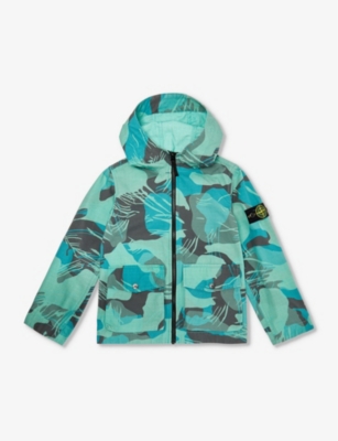 STONE ISLAND: Camo-print lightweight cotton jacket 8-14 years