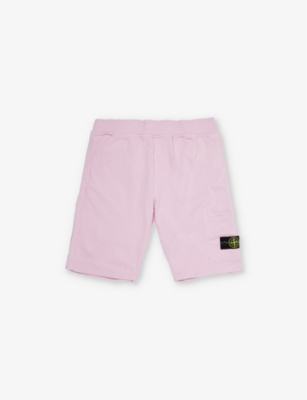 STONE ISLAND: Logo-badge cotton-jersey shorts 4-8 years