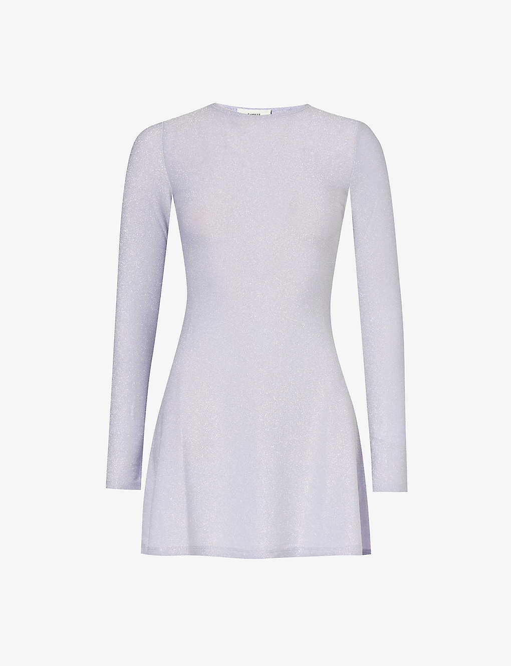 Reformation Women's Lavender Sparkle X Camille Rowe Esen Stretch-woven Mini Dress