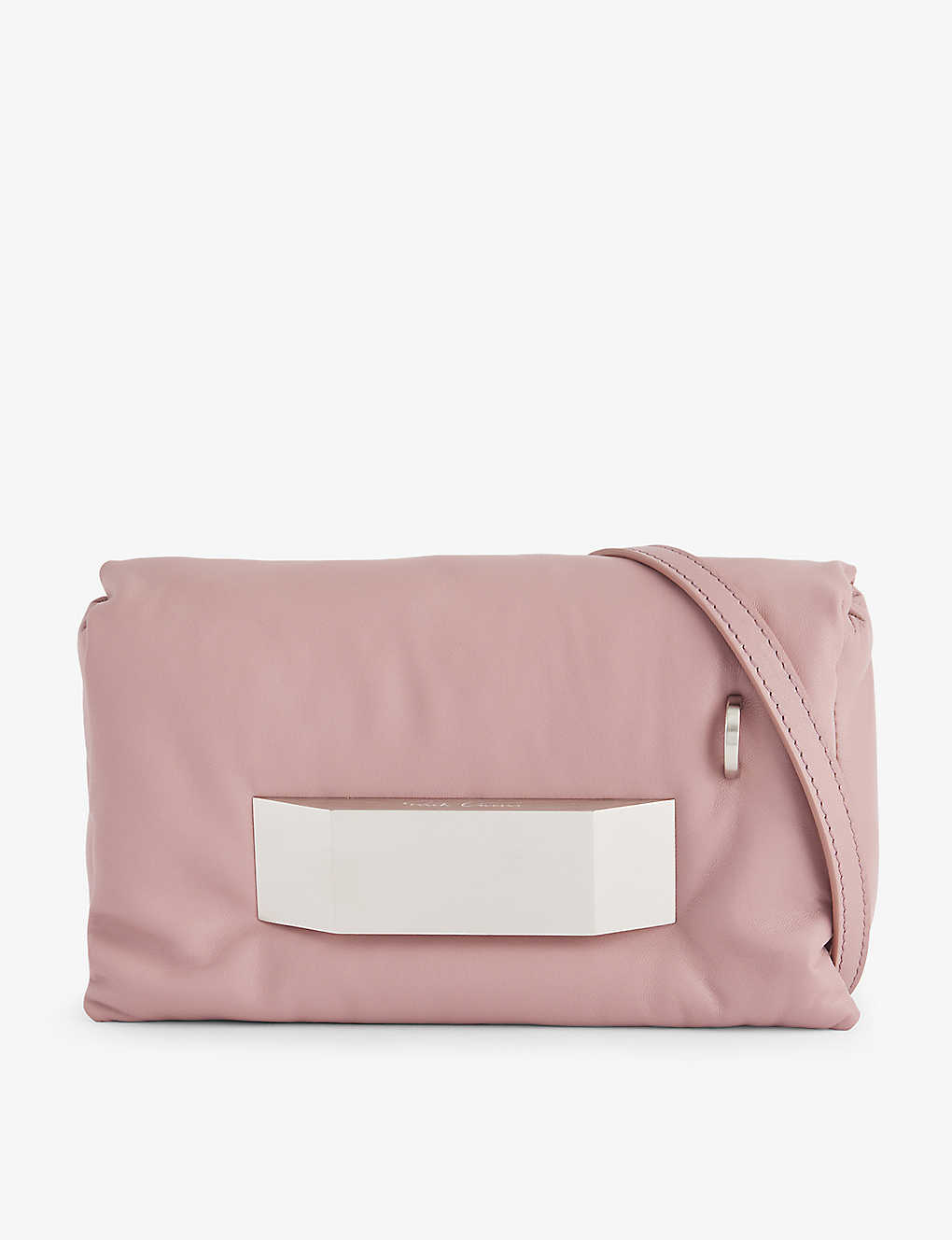 Rick Owens Womens Dusty Pink Griffin Logo-plaque Padded Leather Bag
