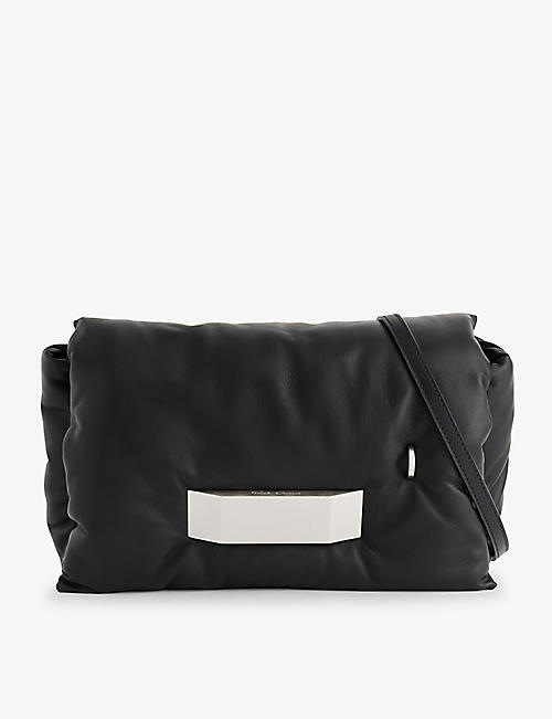 RICK OWENS: Griffin logo-plaque padded leather bag