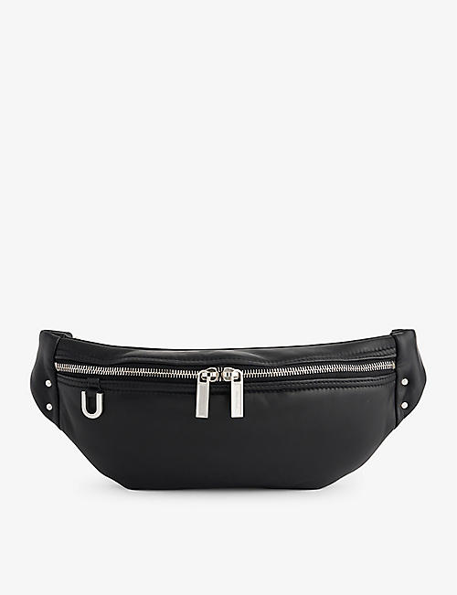 RICK OWENS: Geo branded leather bumbag