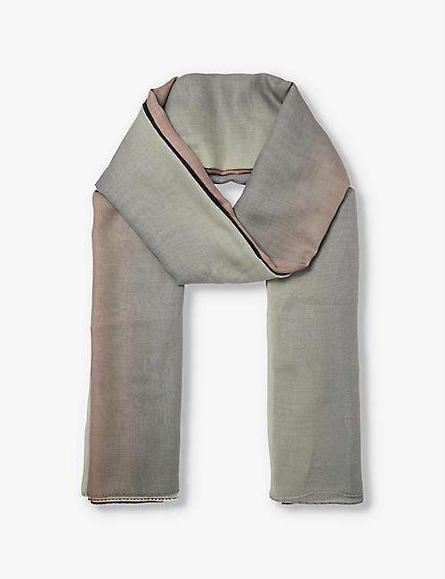 RICK OWENS: Degrade gradient-pattern cotton scarf
