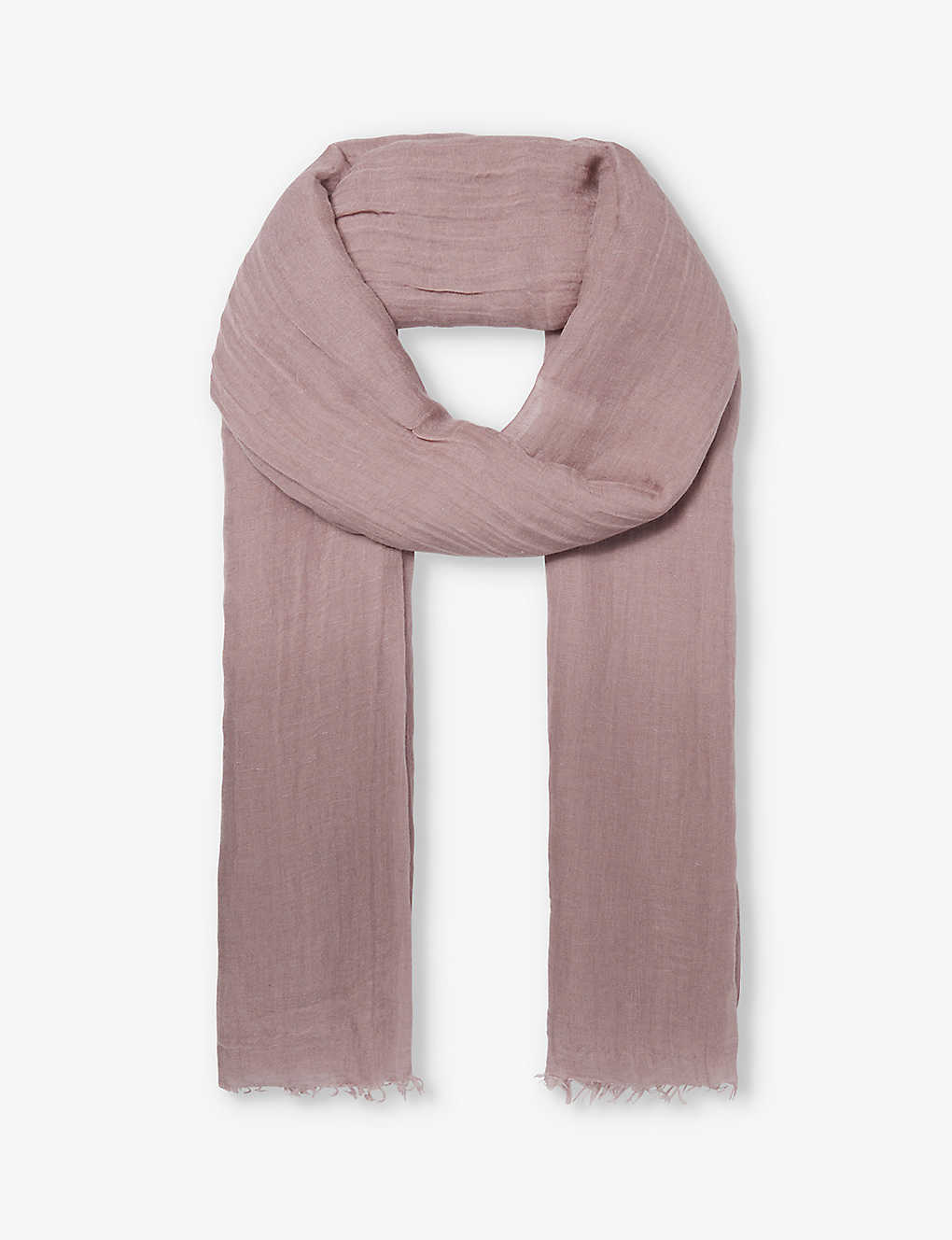 Rick Owens Womens Dusty Pink Fringed-trim Woven Scarf