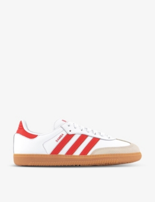 ADIDAS: Samba OG logo-print leather low-top trainers