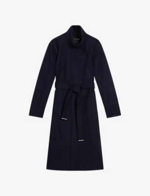 TED BAKER: Icombi funnel-neck wool-blend coat