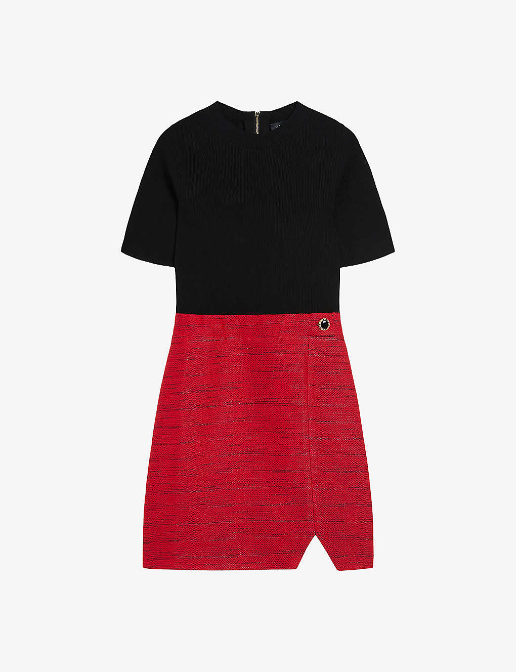 Ted Baker Mixed Media Mini Dress In Red