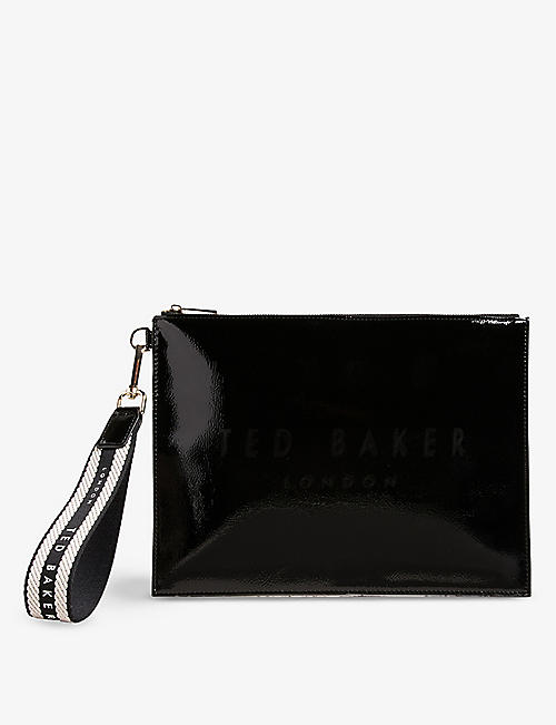 TED BAKER: Bethans patent faux-leather pouch