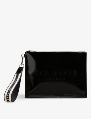 TED BAKER Bethans patent faux-leather pouch