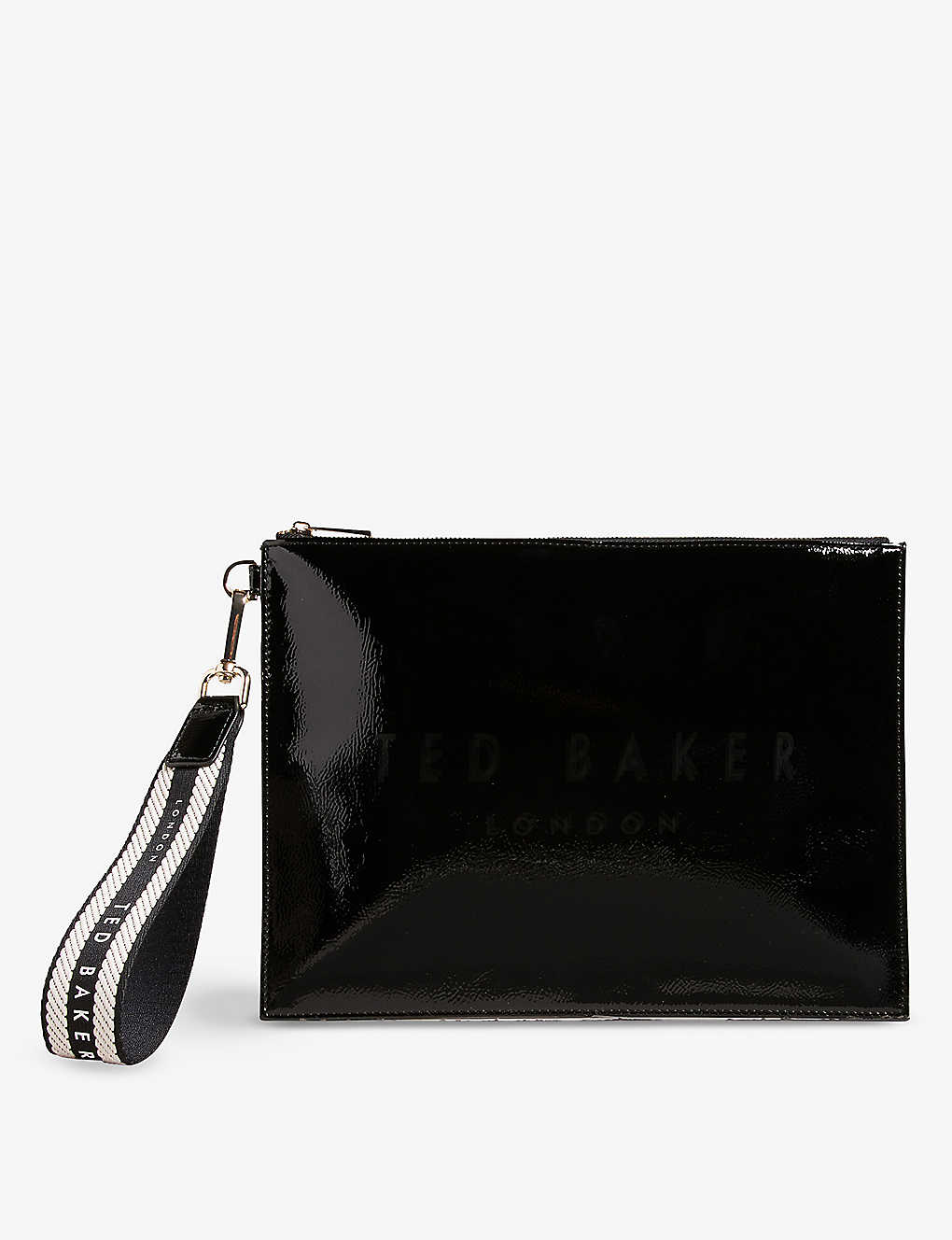 Ted Baker Womens Black Bethans Patent Faux-leather Pouch