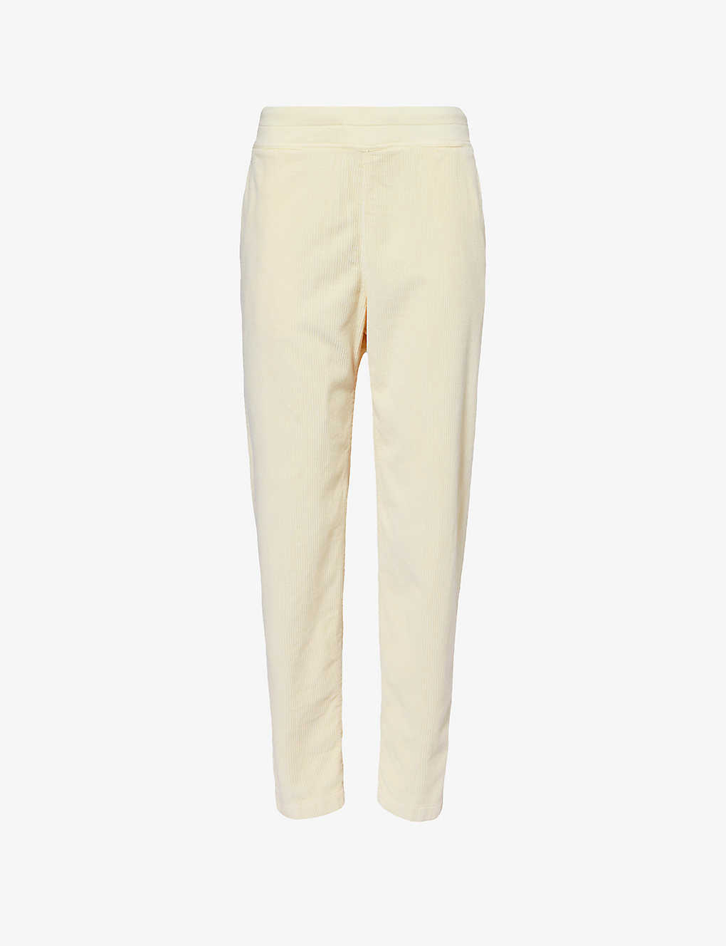 James Perse Womens Canvas Corduroy-textured Tapered High-rise Stretch-cotton Trousers In Cream