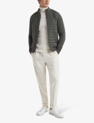 Freddie quilted knitted cotton-blend jacket
