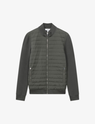 REISS: Freddie quilted knitted cotton-blend jacket