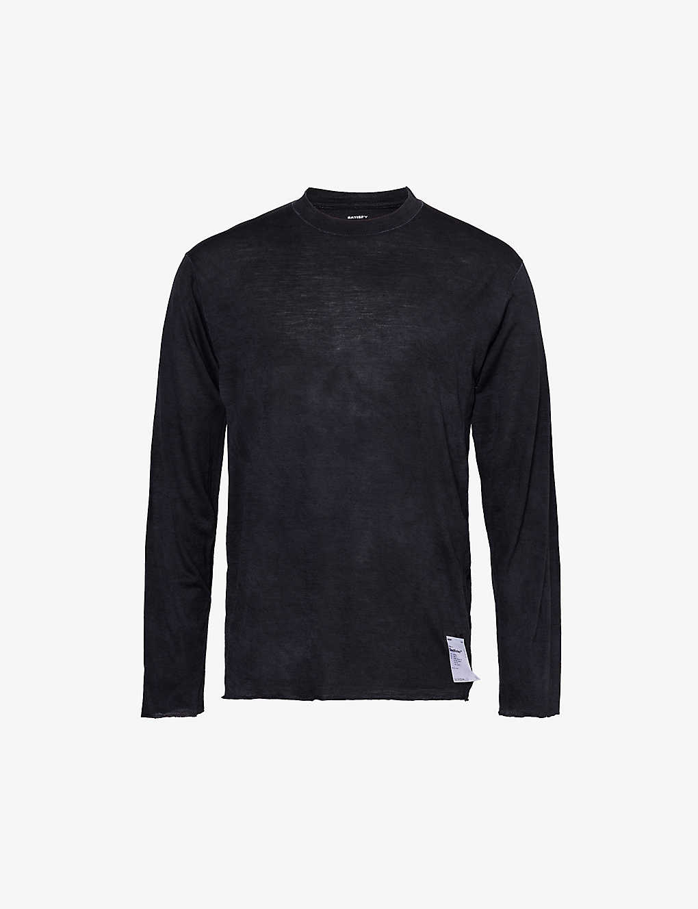Satisfy Men's Sun Bleached Black Cloudmerino™ Brand-patch Wool-knit Top