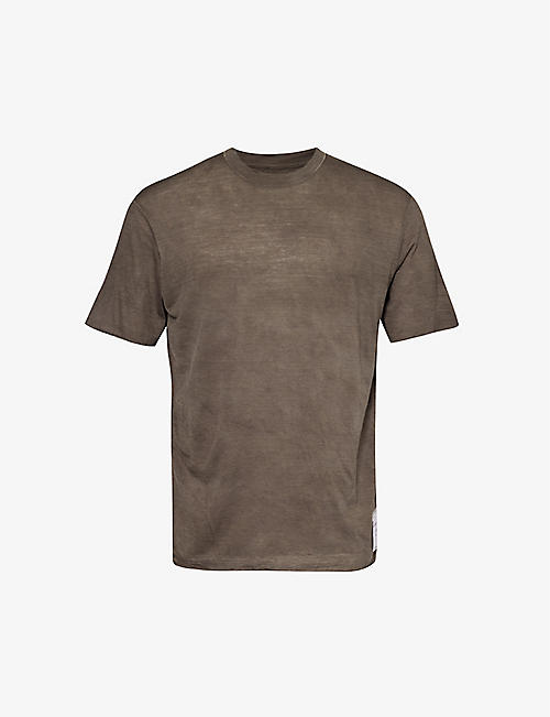 SATISFY: CloudMerino™ brand-patch wool-knit T-shirt
