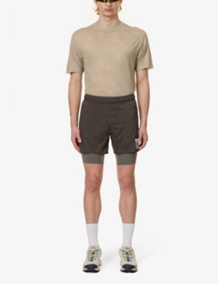 Shop Satisfy Men's Quicksand Coffeethermal™ Elasticated-waist Shell Shorts