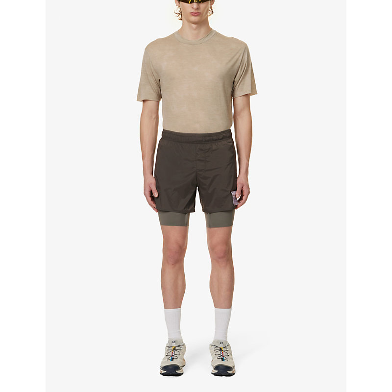 Shop Satisfy Coffeethermal™ Elasticated-waist Shell Shorts In Quicksand