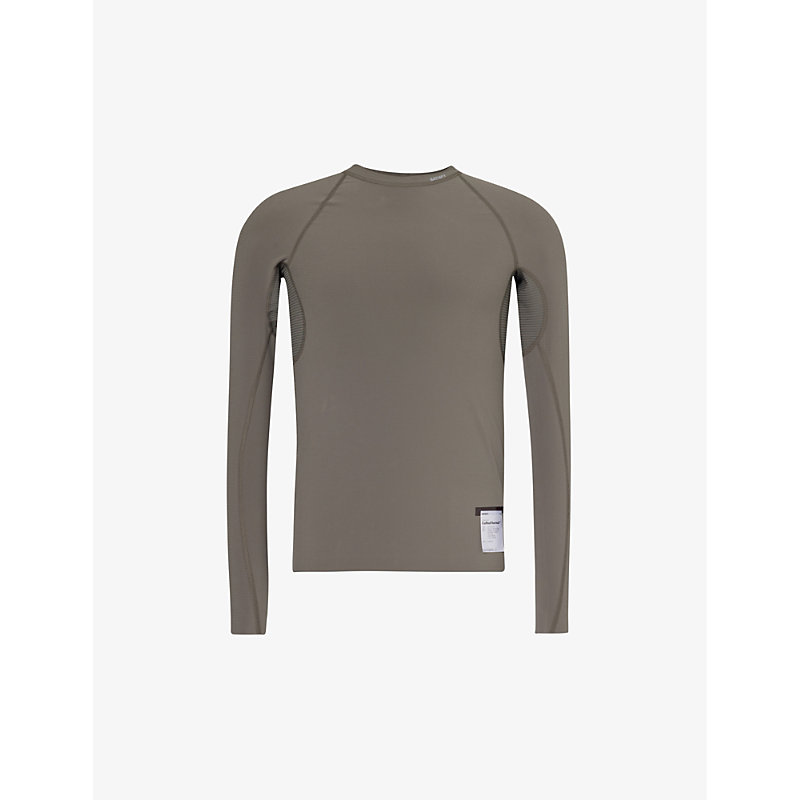 Satisfy Taupe Base Layer Long Sleeve T-shirt In Dark Natural