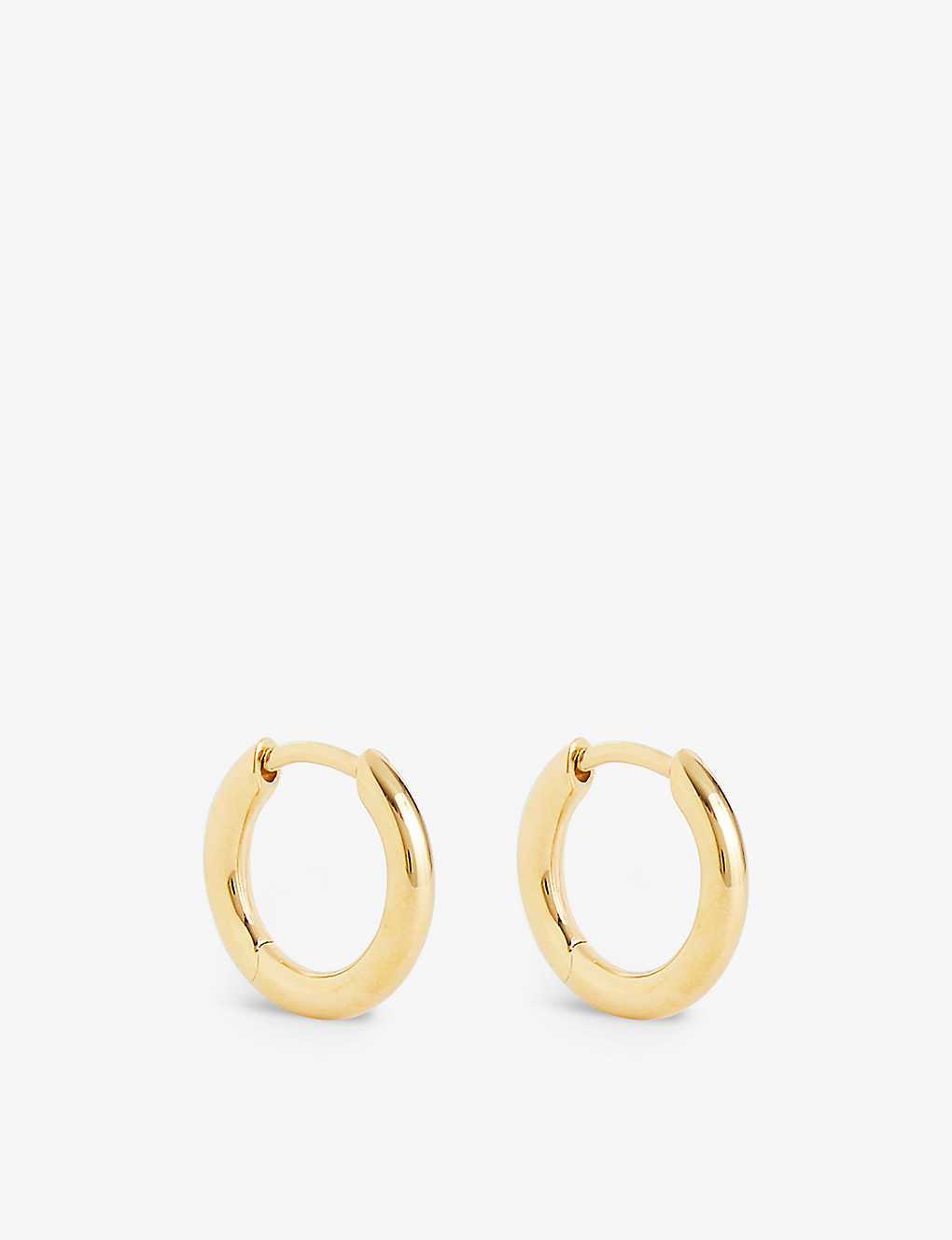 Tom Wood Mens Silver Classic Small 9ct Yellow Gold-plated Recycled Sterling-silver Hoop Earrings