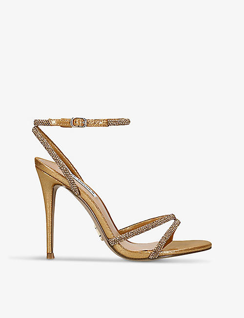 STEVE MADDEN: Bryanna rhinestone-embellished heeled faux-leather sandals