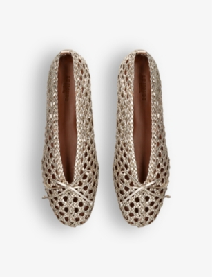 Le Monde Beryl Womens Gold Regency Metallic Leather Slippers In Gold
