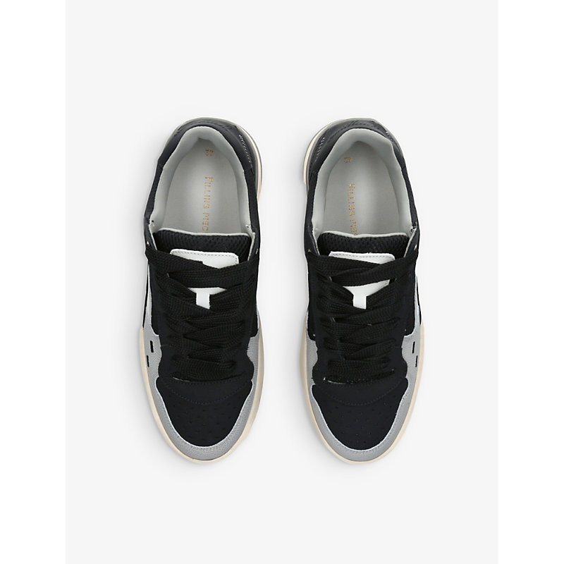Shop Filling Pieces Ave Top Leather Low-top Trainers In Black