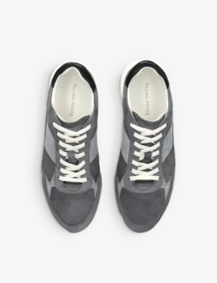 Shop Filling Pieces Men's Grey/d.cmb Jet Runner Leather Low-top Trainers
