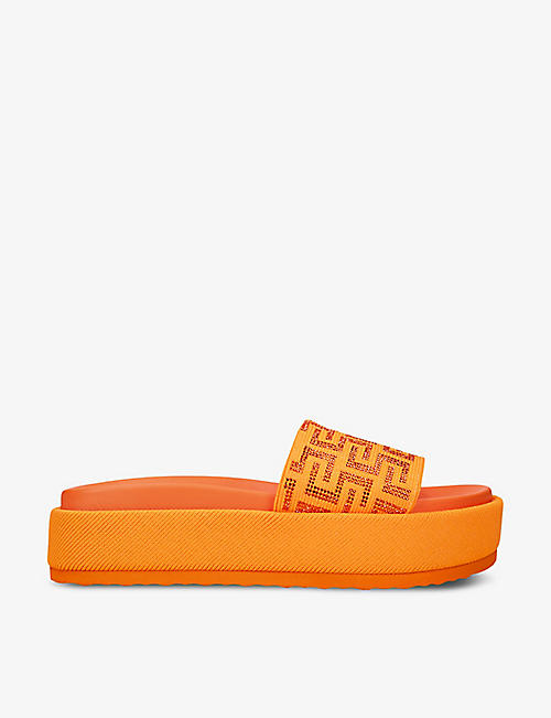 STEVE MADDEN: Kora 575 geometric-print woven sandals