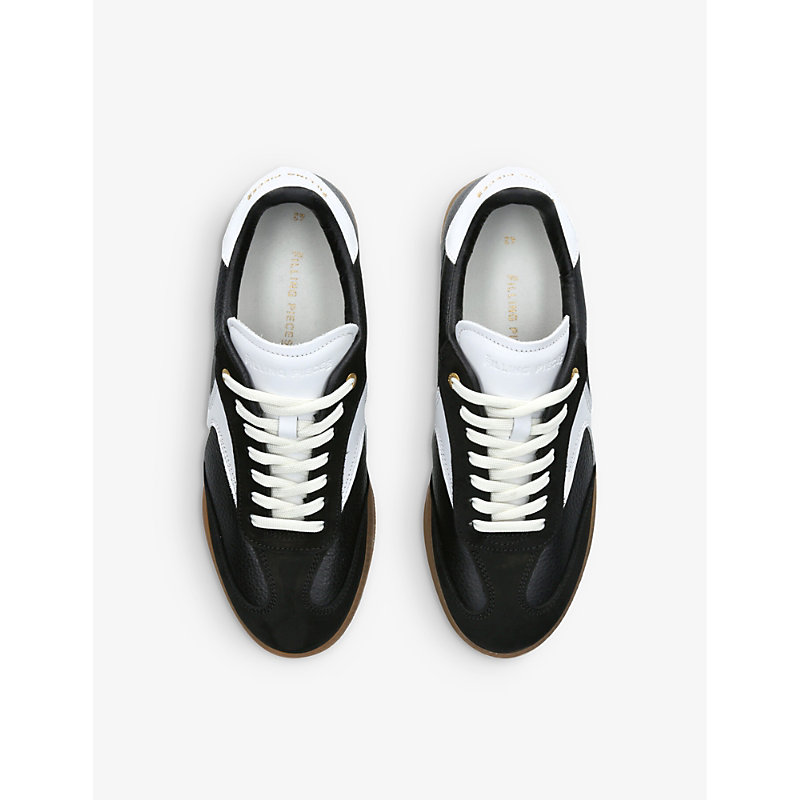 Shop Filling Pieces Mens Blk/white Sprinter Dice Leather Low-top Trainers