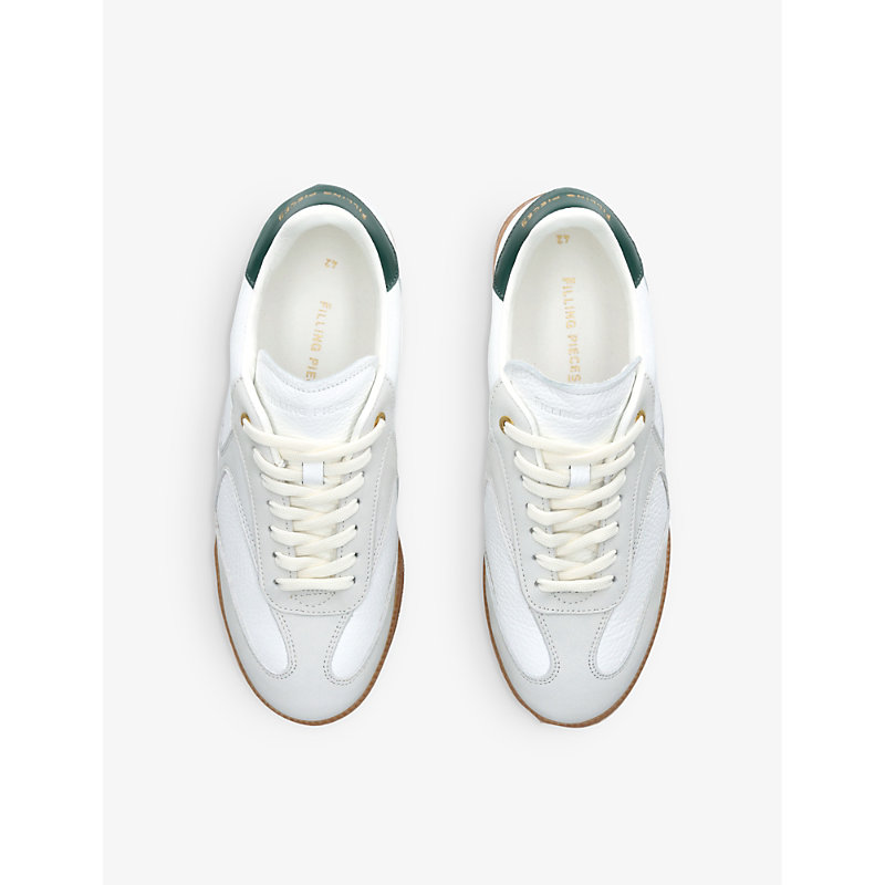 Shop Filling Pieces Men's White Sprinter Dice Leather Low-top Trainers