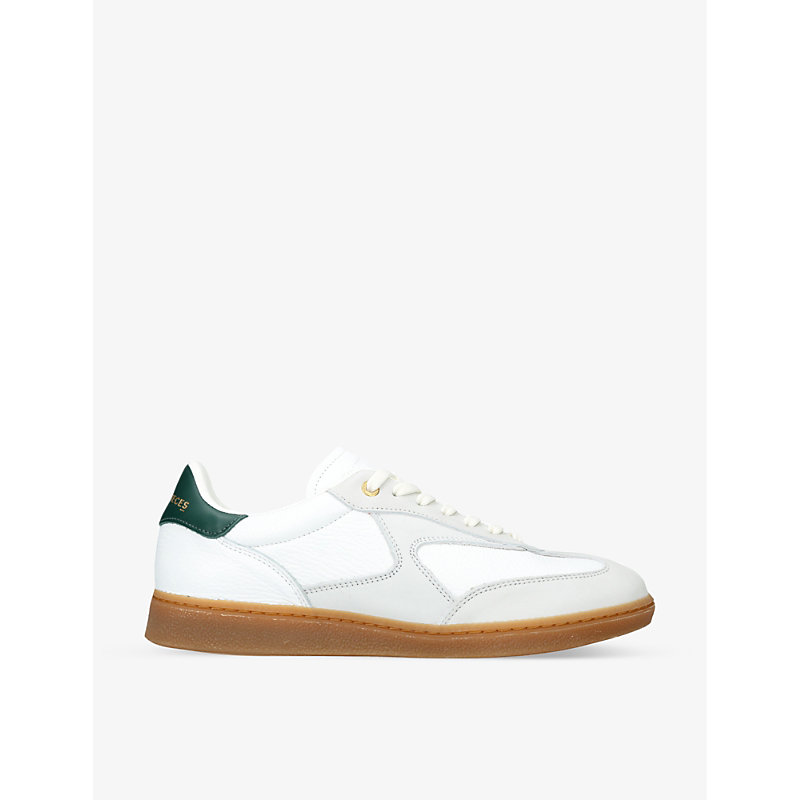 Filling Pieces Mens White Sprinter Dice Leather Low-top Trainers