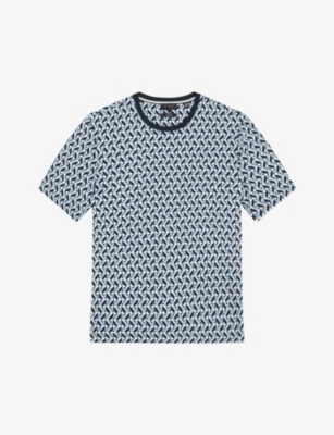TED BAKER: Chetel geometric-print cotton T-shirt