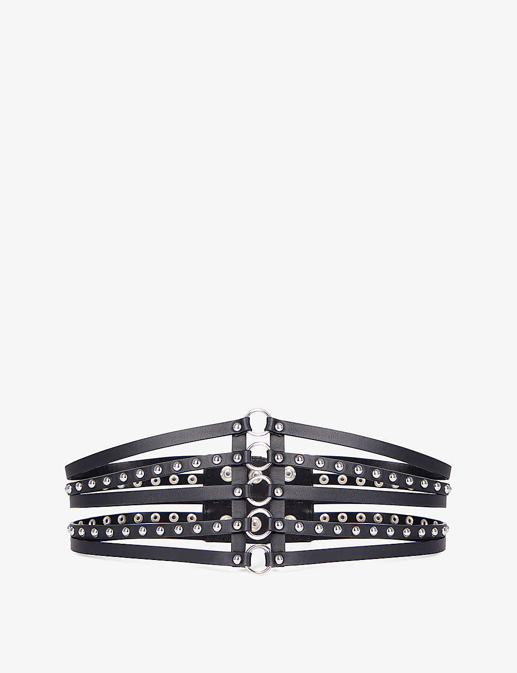 The Kooples Stud-embellished Leather Corset Belt In Black