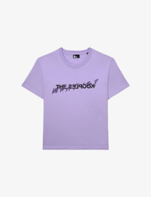 The Kooples Womens Light Purple Logo Text-print Cotton-jersey T-shirt