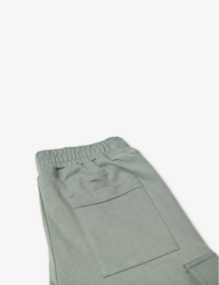 Shop Benetton Boys Military Green Kids Patch-pocket Relaxed-fit Cotton-jersey Shorts 6-14 Years