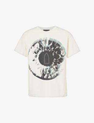Shop Who Decides War By Ev Bravado Men's Ivory Eye Graphic-print Cotton-jersey T-shirt