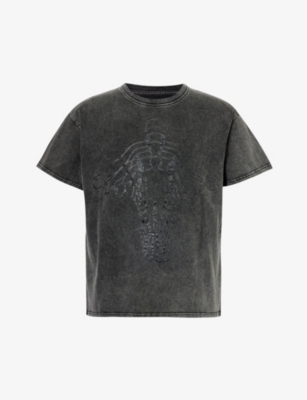 Shop Who Decides War By Ev Bravado Men's Vintage Grey Transition Graphic-print Cotton-jersey T-shirt