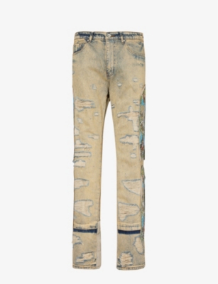 Who Decides War By Ev Bravado Unfurled Brand-motif Straight-leg Regular-fit Jeans In Denim