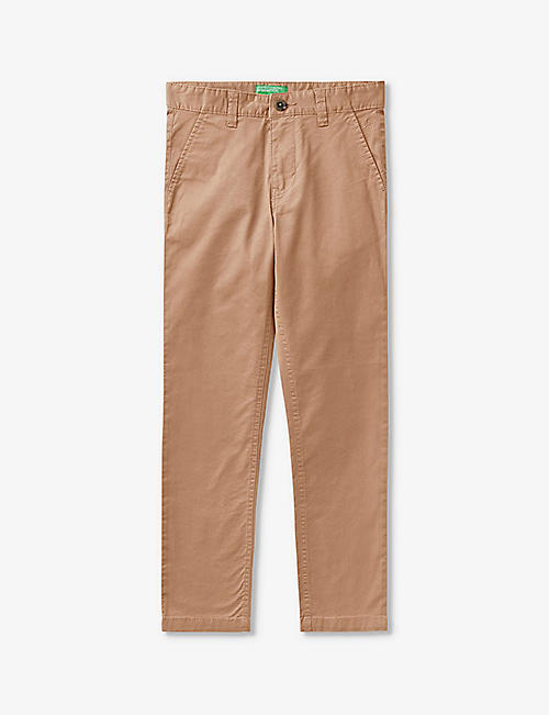 BENETTON: Logo-embroidered slim-fit stretch-cotton chinos 6-14 years