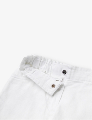 Shop Benetton White Elasticated-waist Stretch-denim Jeans 18 Months-6 Years