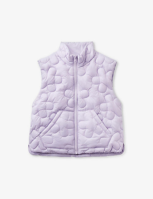 BENETTON: Flower quilted shell gilet 6-14 years