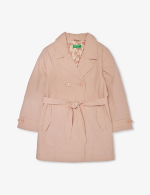 BENETTON: Notch-lapel belted cotton-poplin trench coat 6-14 years