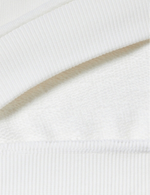 Shop Benetton White Petal-embroidered Regular-fit Organic-cotton Sweatshirt 18 Months-6 Years