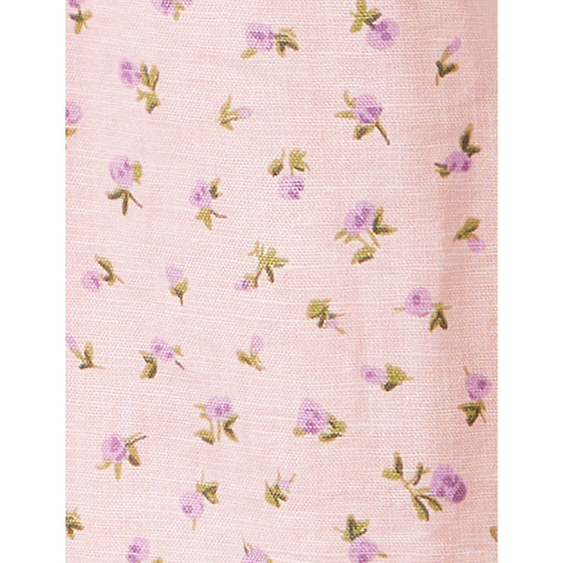 Shop Benetton Floral-print Shirred Cotton And Linen Dress 18 Months-6 Years In Pale Pink